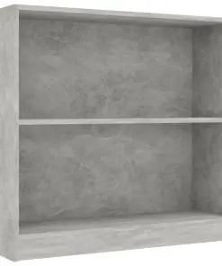 vidaXL Bookshelf Concrete Grey 80x24x75 cm Chipboard