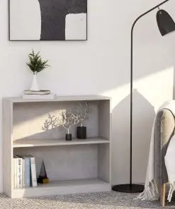 vidaXL Bookshelf Concrete Grey 80x24x75 cm Chipboard