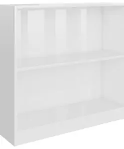 vidaXL Bookshelf High Gloss White 80x24x75 cm Chipboard