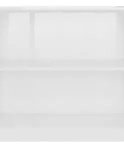 vidaXL Bookshelf High Gloss White 80x24x75 cm Chipboard