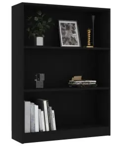 vidaXL Bookshelf Black 80x24x108 cm Chipboard
