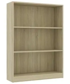 vidaXL Bookshelf Sonoma Oak 80x24x108 cm Chipboard