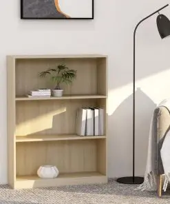 vidaXL Bookshelf Sonoma Oak 80x24x108 cm Chipboard