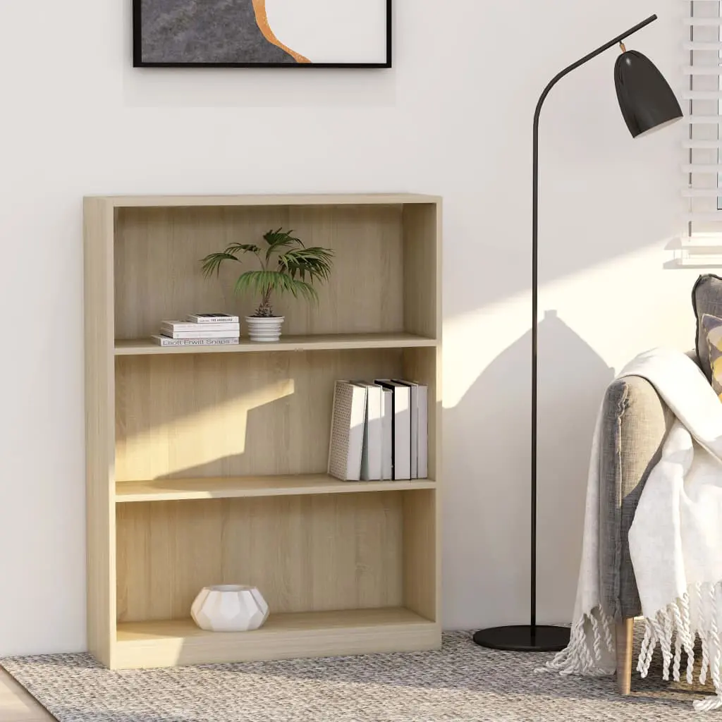 vidaXL Bookshelf Sonoma Oak 80x24x108 cm Chipboard