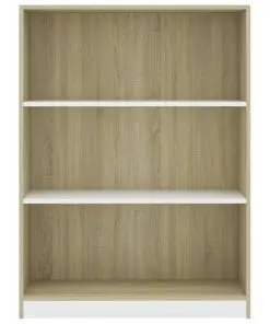 vidaXL Bookshelf White and Sonoma Oak 80x24x108 cm Chipboard