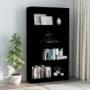 vidaXL 4-Tier Book Cabinet High Gloss Black 80x24x142 cm Chipboard