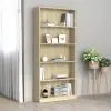 vidaXL 5-Tier Book Cabinet Sonoma Oak 80x24x175 cm Chipboard