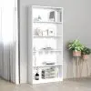 vidaXL 5-Tier Book Cabinet High Gloss White 80x24x175 cm Chipboard