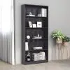 vidaXL 5-Tier Book Cabinet High Gloss Grey 80x24x175 cm Chipboard