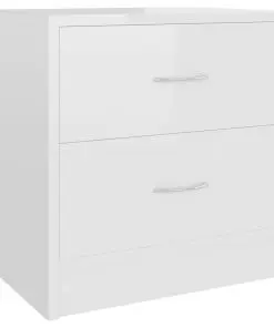vidaXL Bedside Cabinet High Gloss White 40x30x40 cm Chipboard