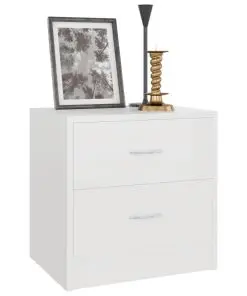 vidaXL Bedside Cabinet High Gloss White 40x30x40 cm Chipboard