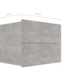 vidaXL Bedside Cabinet Concrete Grey 40x30x30 cm Chipboard