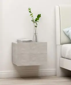 vidaXL Bedside Cabinet Concrete Grey 40x30x30 cm Chipboard