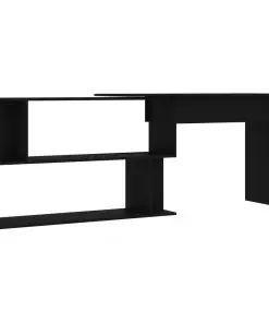 vidaXL Corner Desk Black 200x50x76 cm Chipboard