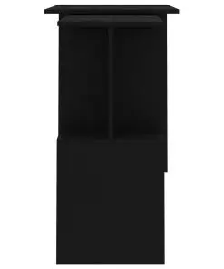 vidaXL Corner Desk Black 200x50x76 cm Chipboard