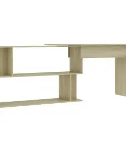 vidaXL Corner Desk Sonoma Oak 200x50x76 cm Chipboard