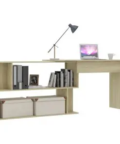 vidaXL Corner Desk Sonoma Oak 200x50x76 cm Chipboard