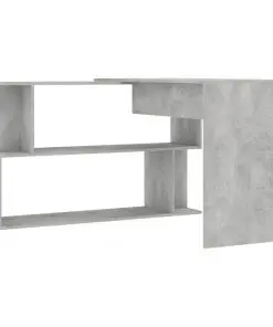 vidaXL Corner Desk Concrete Grey 200x50x76 cm Chipboard