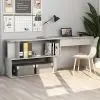 vidaXL Corner Desk Concrete Grey 200x50x76 cm Chipboard