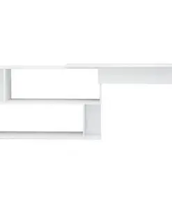 vidaXL Corner Desk High Gloss White 200x50x76 cm Chipboard