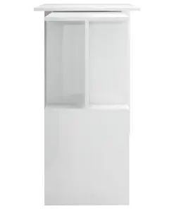 vidaXL Corner Desk High Gloss White 200x50x76 cm Chipboard