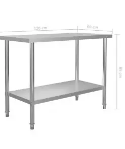 vidaXL Kitchen Work Table 120x60x85 cm Stainless Steel