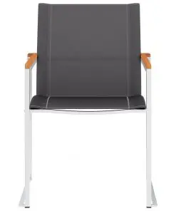 vidaXL Garden Chairs 4 pcs Textilene and Stainless Steel Grey