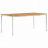 vidaXL Garden Dining Table 180x90x75 cm Solid Acacia Wood and Stainless Steel
