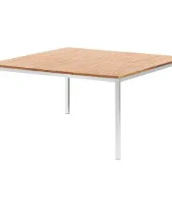 vidaXL Garden Dining Table 150x150x75 cm Solid Acacia Wood and Stainless Steel