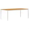 vidaXL Garden Dining Table 200x100x75 cm Solid Acacia Wood and Stainless Steel