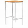 vidaXL Bar Table 60x60x105 cm Solid Acacia Wood and Stainless Steel