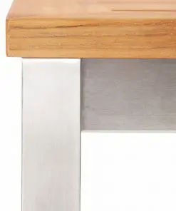 vidaXL Bar Stools 4 pcs Solid Acacia Wood and Stainless Steel