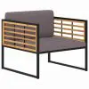 vidaXL Garden Chairs with Cushions 2 pcs Solid Acacia Wood Dark Grey