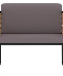 vidaXL Garden Chairs with Cushions 2 pcs Solid Acacia Wood Dark Grey