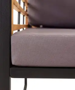 vidaXL Garden Bench with Cushions 136 cm Solid Acacia Wood Dark Grey