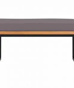 vidaXL Footrest with Cushion 66x66x36 cm Solid Acacia Wood Dark Grey