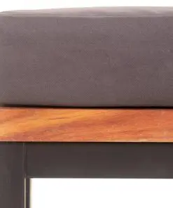 vidaXL Footrest with Cushion 66x66x36 cm Solid Acacia Wood Dark Grey