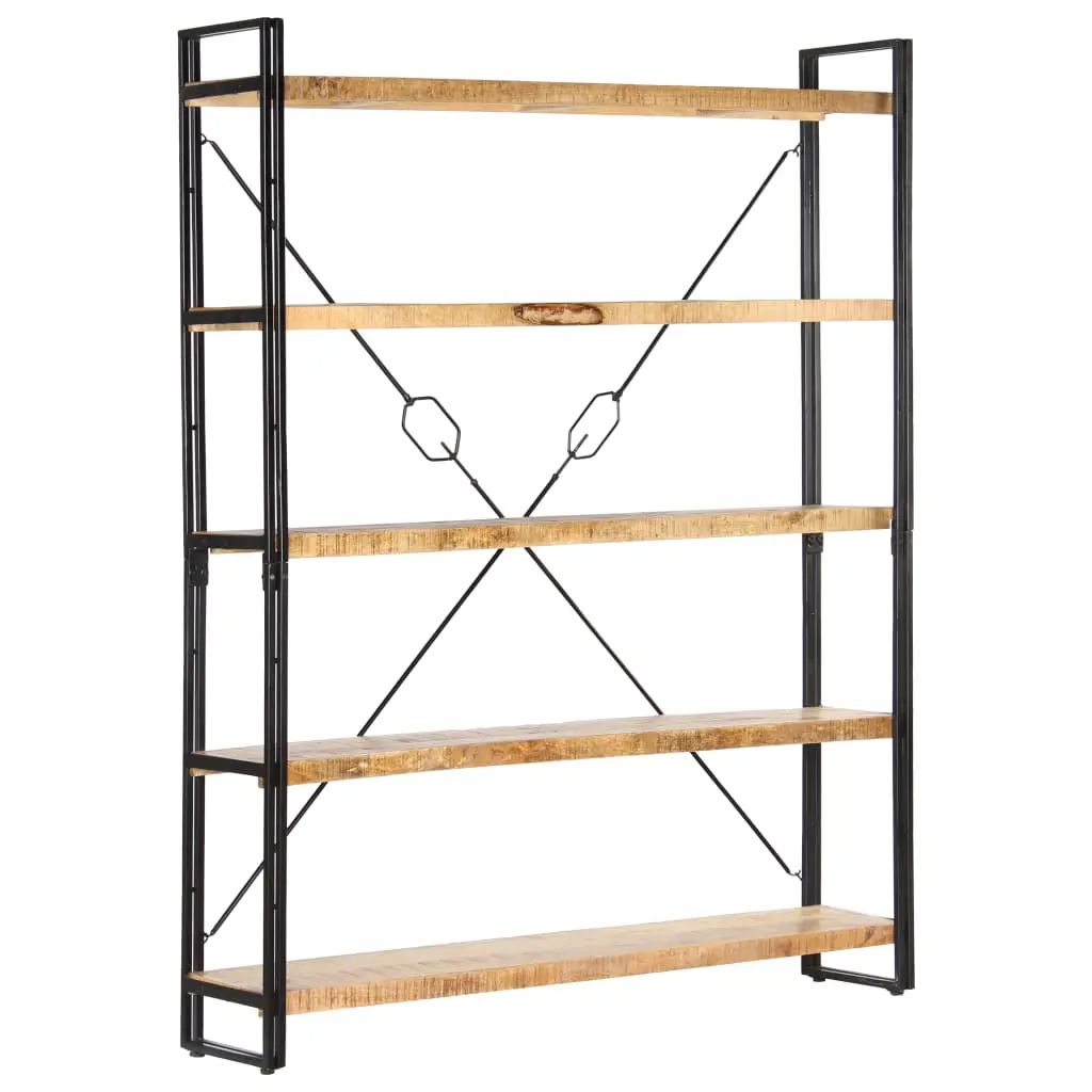 vidaXL 5-Tier Bookcase 140x30x180 cm Solid Mango Wood