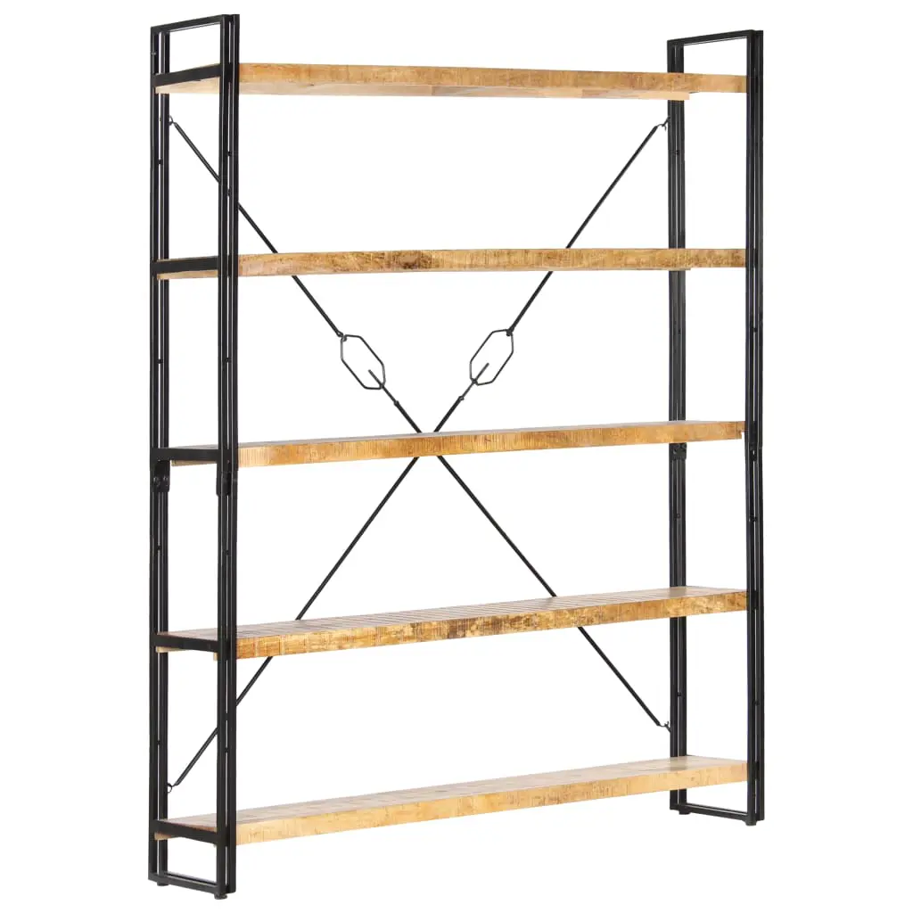 vidaXL 5-Tier Bookcase 140x30x180 cm Solid Mango Wood