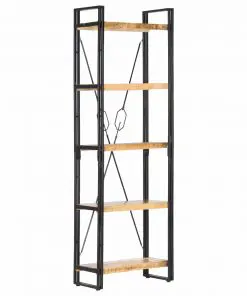 vidaXL 5-Tier Bookcase 60x30x180 cm Solid Mango Wood