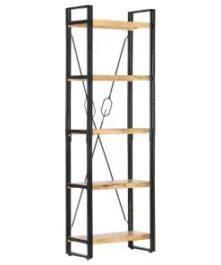 vidaXL 5-Tier Bookcase 60x30x180 cm Solid Mango Wood