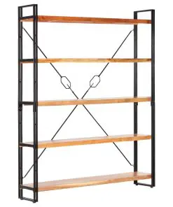 vidaXL 5-Tier Bookcase 140x30x180 cm Solid Acacia Wood