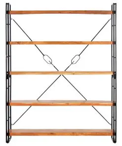 vidaXL 5-Tier Bookcase 140x30x180 cm Solid Acacia Wood