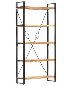 vidaXL 5-Tier Bookcase 90x30x180 cm Solid Acacia Wood