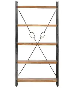 vidaXL 5-Tier Bookcase 90x30x180 cm Solid Acacia Wood