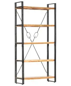vidaXL 5-Tier Bookcase 90x30x180 cm Solid Acacia Wood