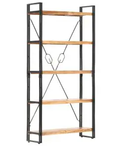 vidaXL 5-Tier Bookcase 90x30x180 cm Solid Acacia Wood