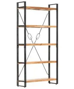 vidaXL 5-Tier Bookcase 90x30x180 cm Solid Acacia Wood