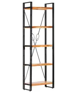 vidaXL 5-Tier Bookcase 60x30x180 cm Solid Acacia Wood