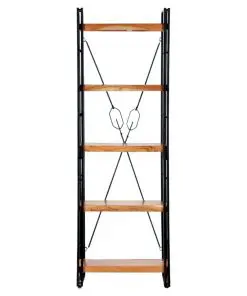 vidaXL 5-Tier Bookcase 60x30x180 cm Solid Acacia Wood